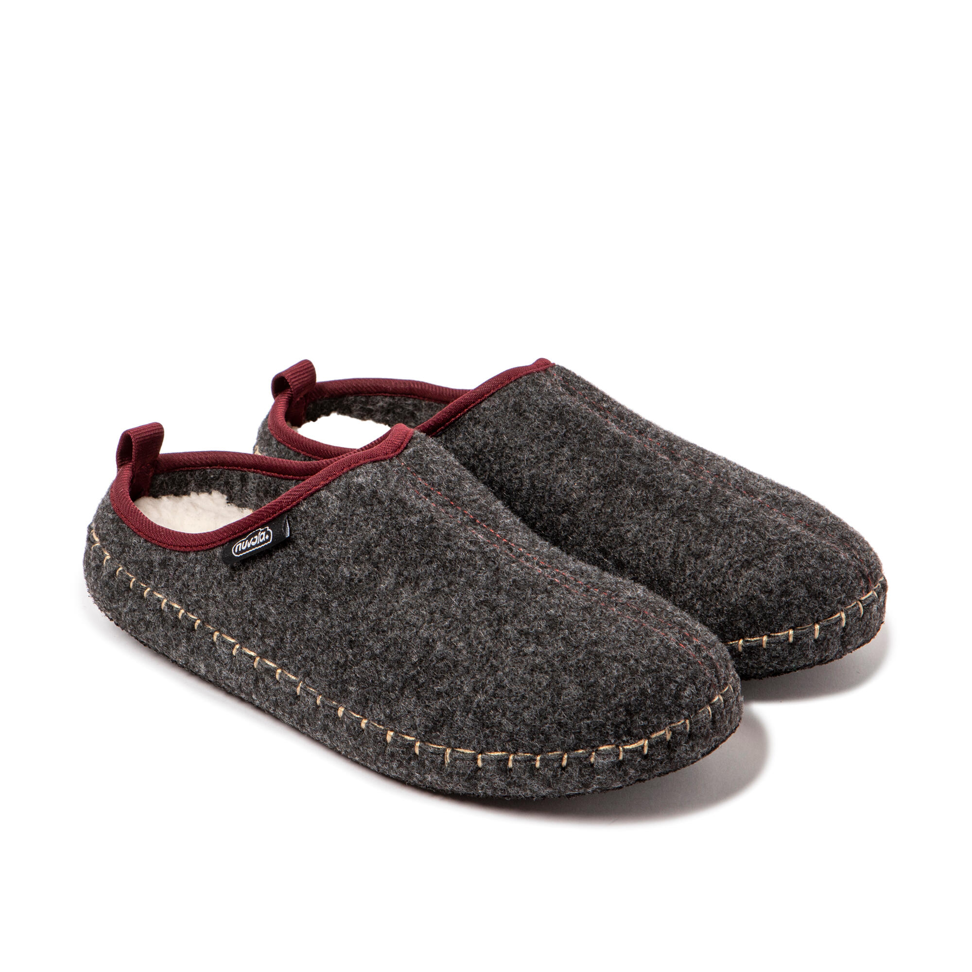Pantufas de descanso Nuvola cinzentos acolchoados com sola de borracha 2/7