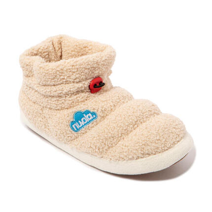 Hausschuhe von Nuvola in Creme mit gepolsterter Gummisohle