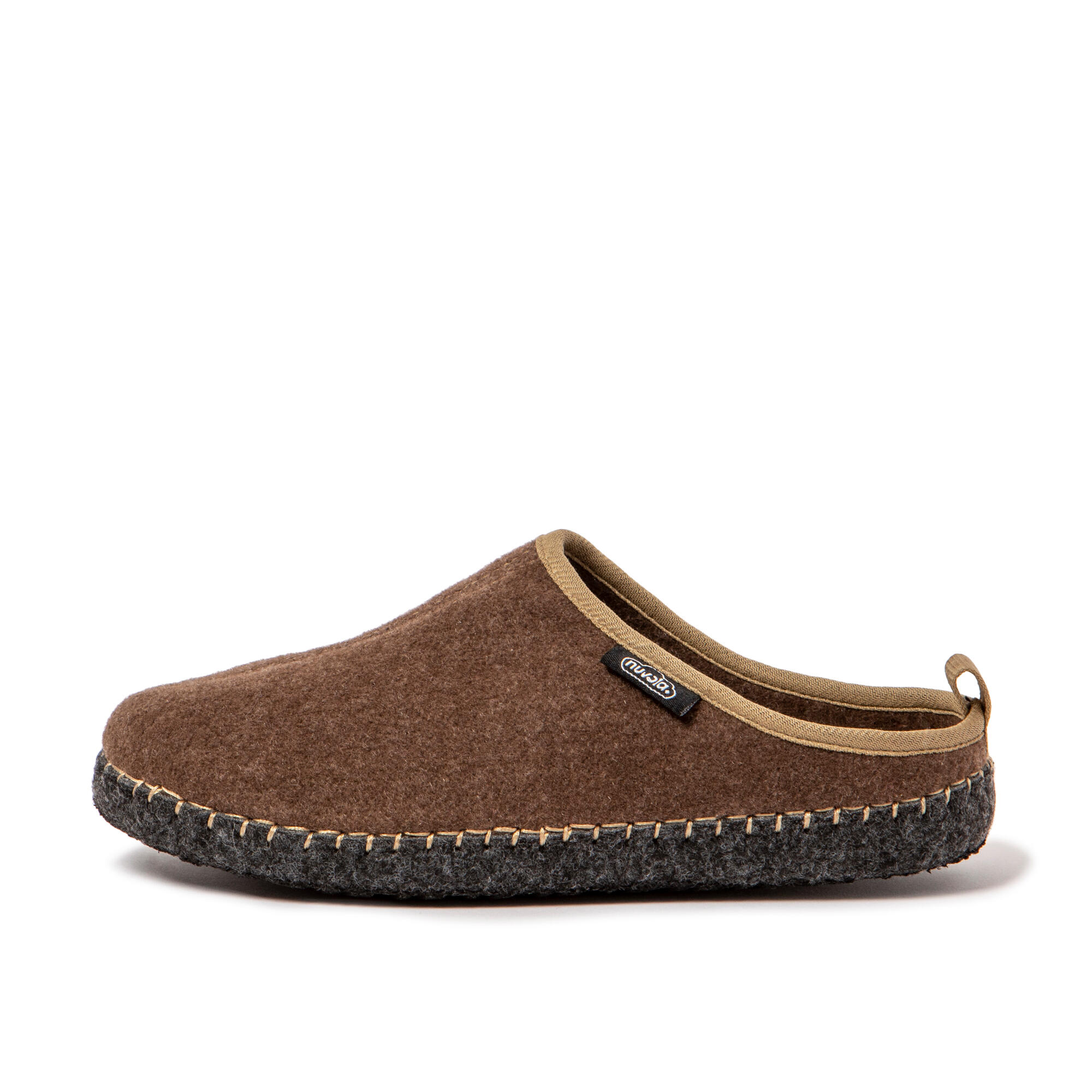 Pantufas de descanso Nuvola castanhos acolchoados com sola de borracha 4/7