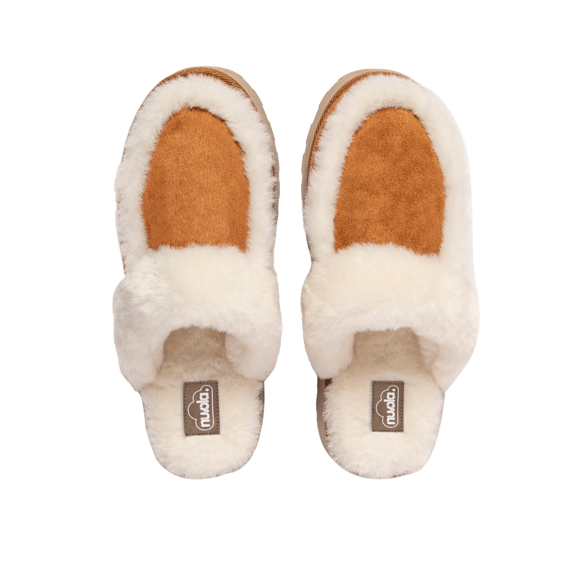 Pantufas de descanso Nuvola castanhos acolchoados com sola de borracha 5/7