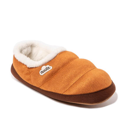 Chaussons Nuvola taupe rembourrés avec semelle en gomme
