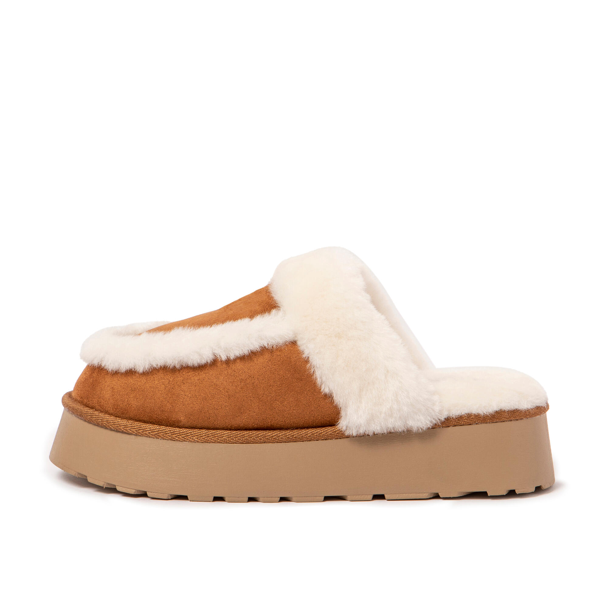 Pantufas de descanso Nuvola castanhos acolchoados com sola de borracha 4/7