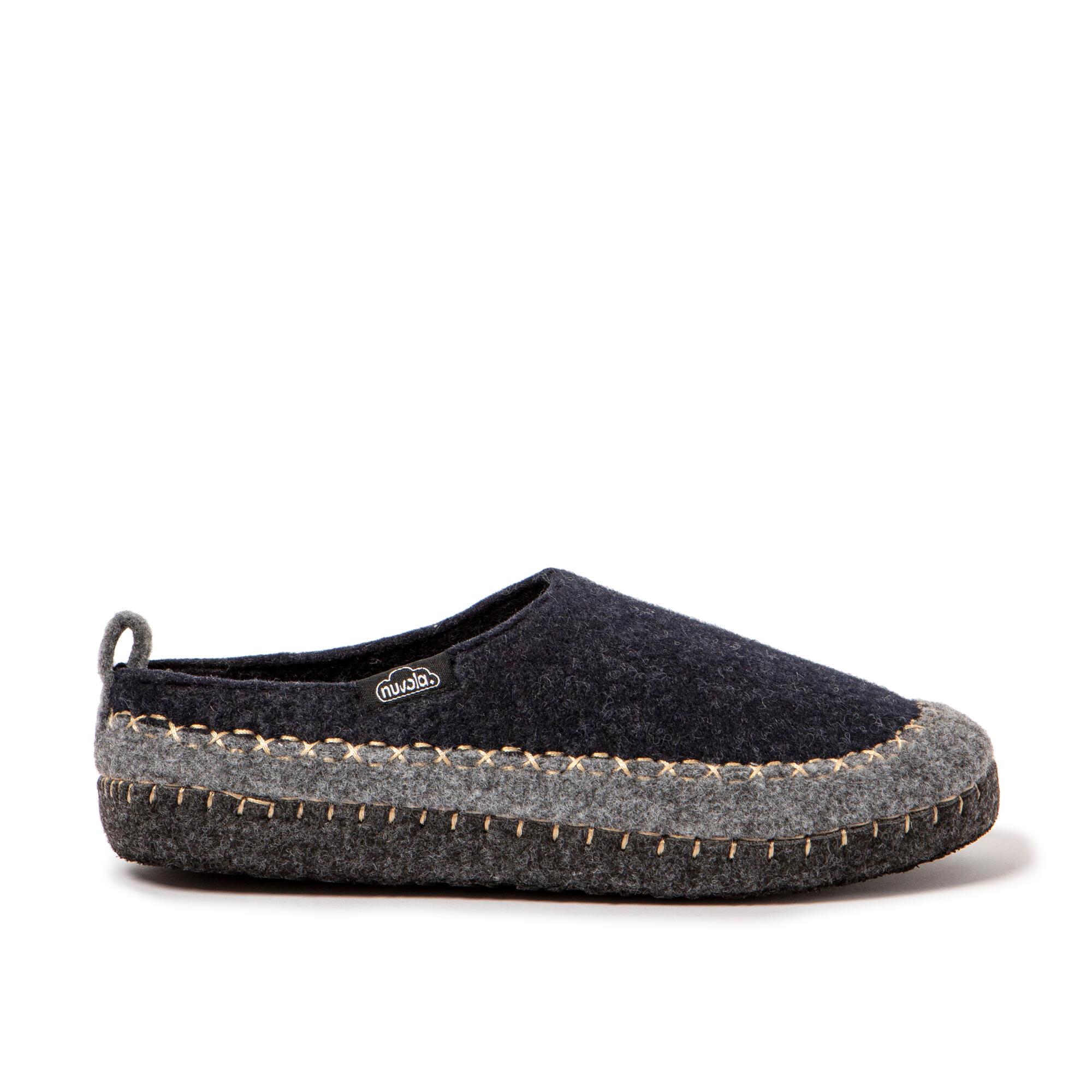 Chaussons de repos gris Nuvola, rembourrés, semelle en gomme