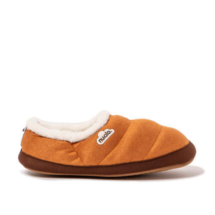 Chaussons Nuvola taupe rembourrés avec semelle en gomme