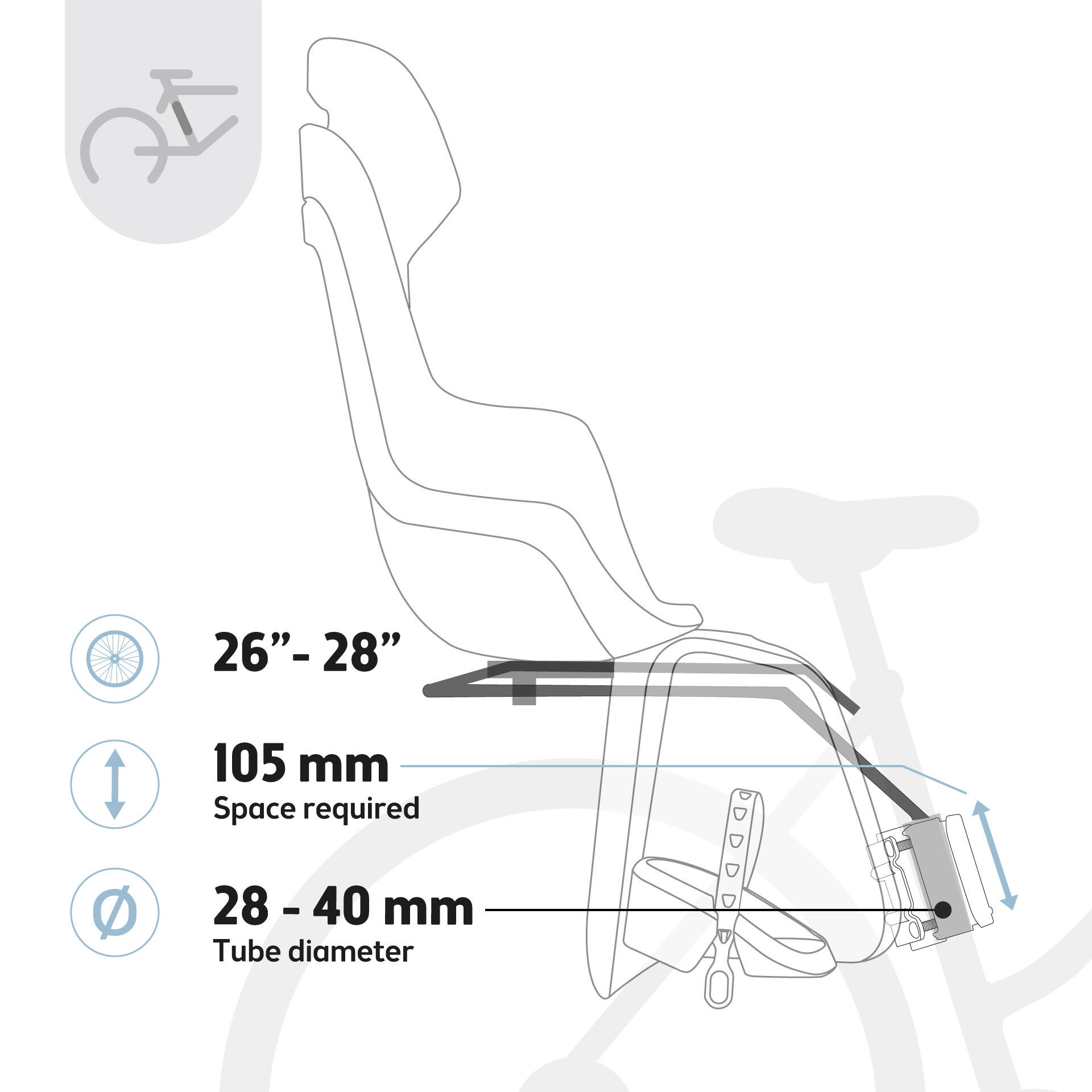 Fahrradkindersitz Hinten Rahmen GO Vaunilha Pastell 6/8