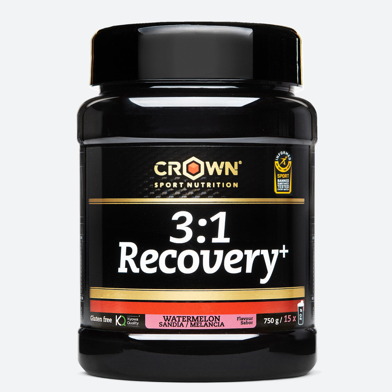 CROWN SPORT NUTRITION Frasco de recuperação muscular de soro de leite 'Recovery+' 750g Melancia