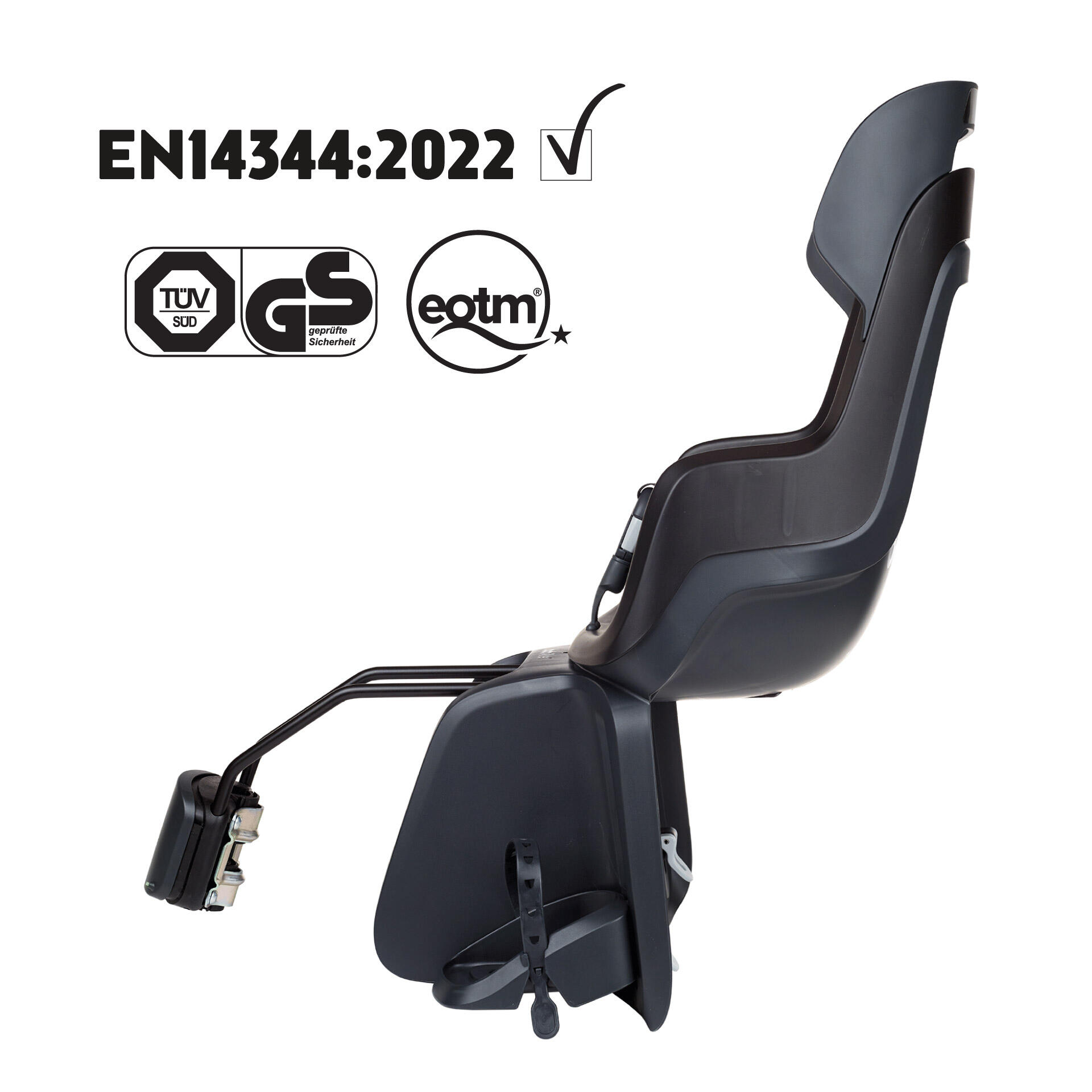 Silla Bicicleta Trasera GO Fijácion Cuadro Negra 5/8