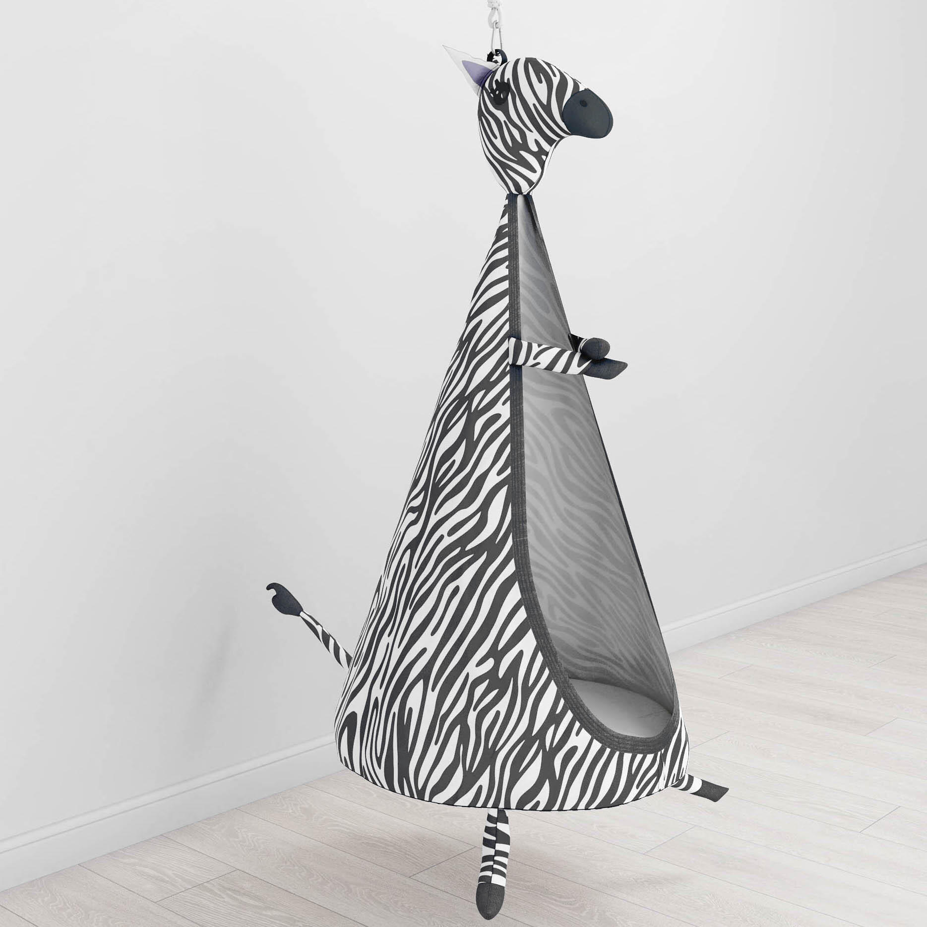 Hamac siège balançoire nid pour enfants Zebra pour structure d'escalade & plafon 6/7