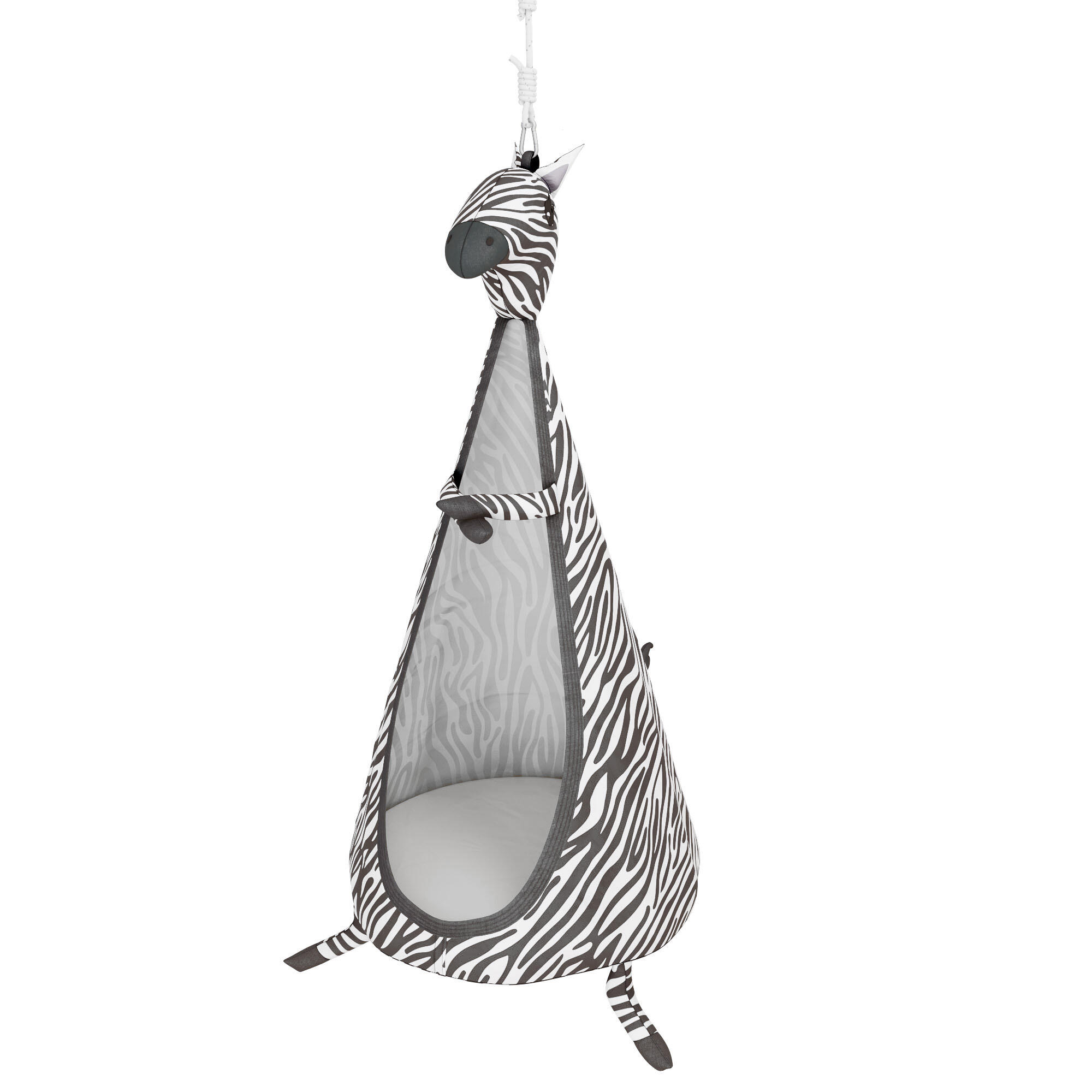 Jeflex - Hamac Siège Balançoire Nid Pour Enfants Zebra Pour Structure D'Escalade & Plafon - Balançoire - Gris - Taille Unique - Decathlon