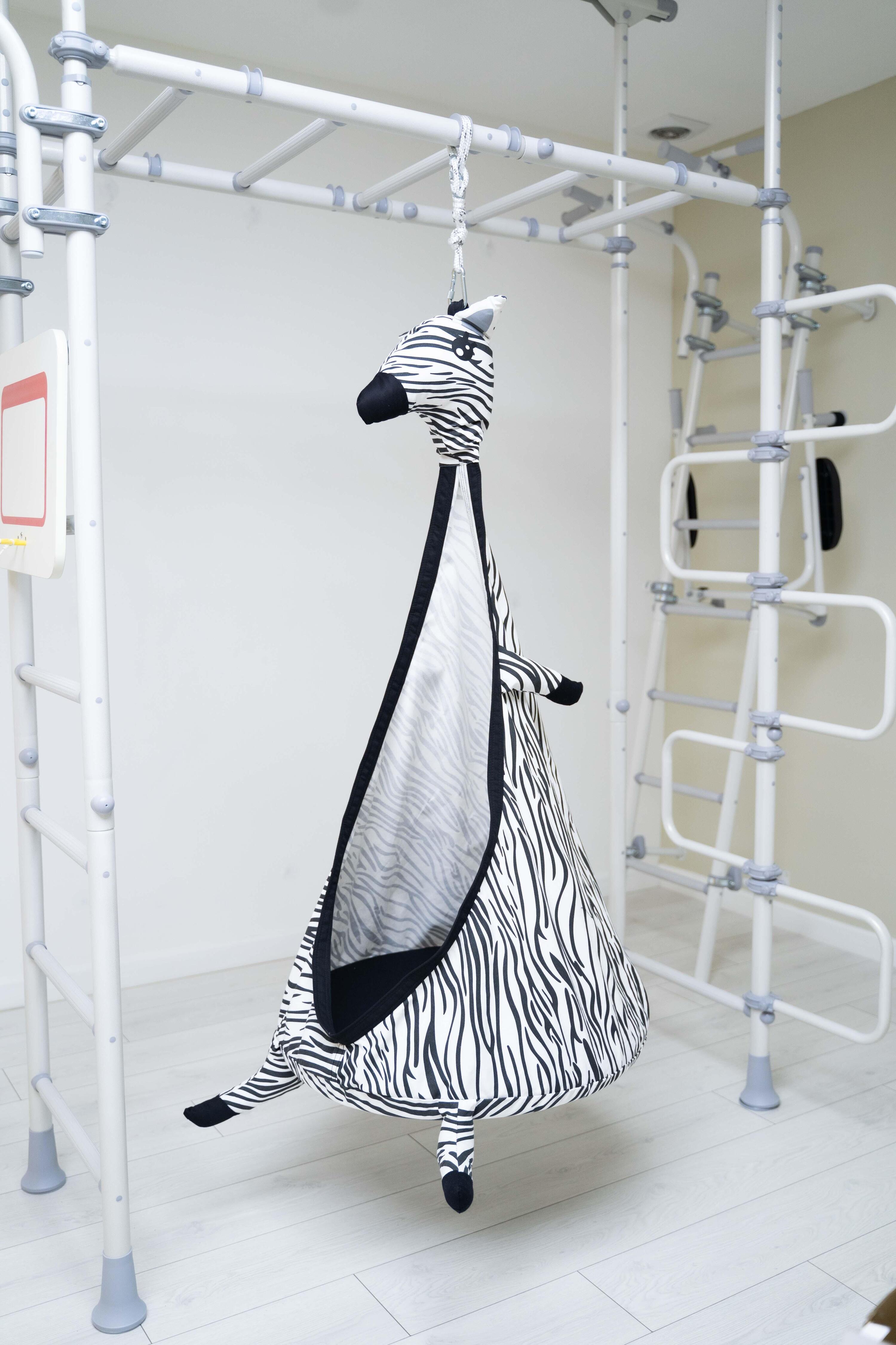 Hamac siège balançoire nid pour enfants Zebra pour structure d'escalade & plafon 7/7