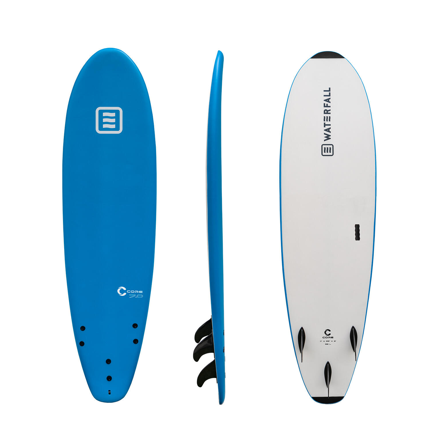 WATERFALL Tabla Surf softboard 7' Evolutiva Waterfall Core Azul <90kg Principiante