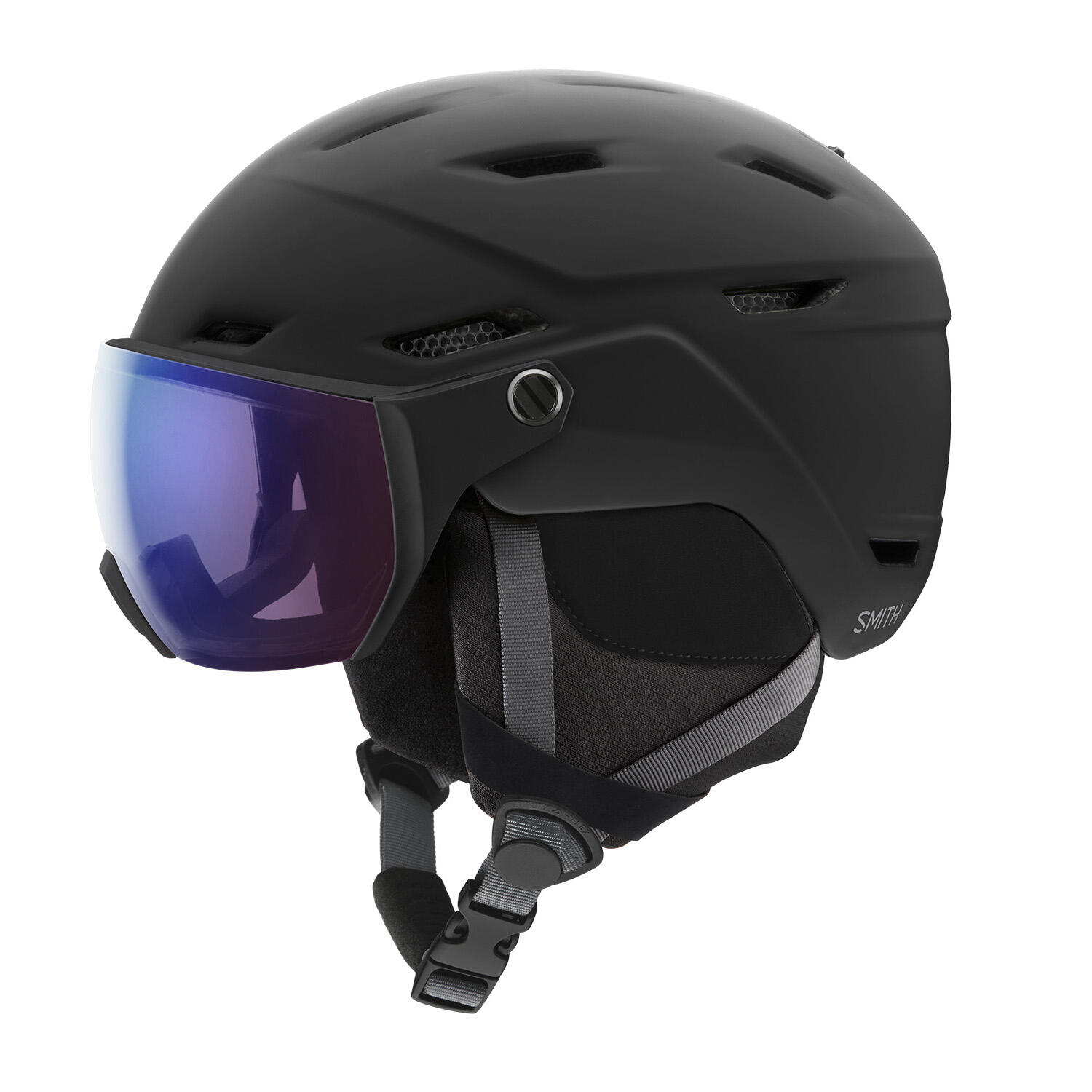 Smith - Casque Ski Survey Eu Matte Black Et Visiere Photochromic Rose Flash Homme - Casque - Noir - 59-63 Cm - Decathlon