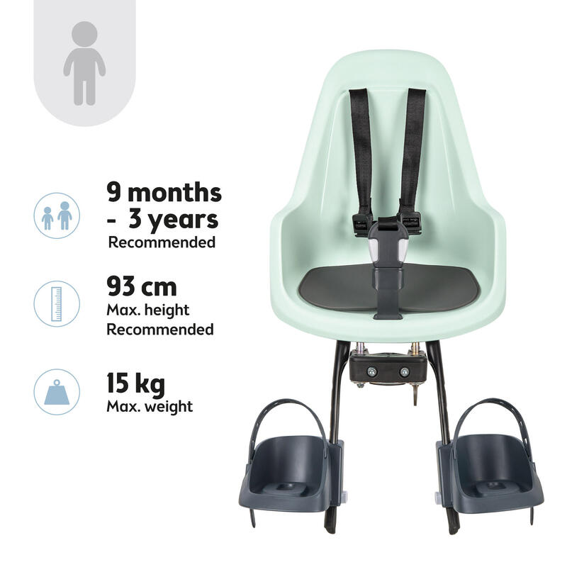 Siège Jeune Enfant Vélo Frontale GO Menthe Marshmallow
