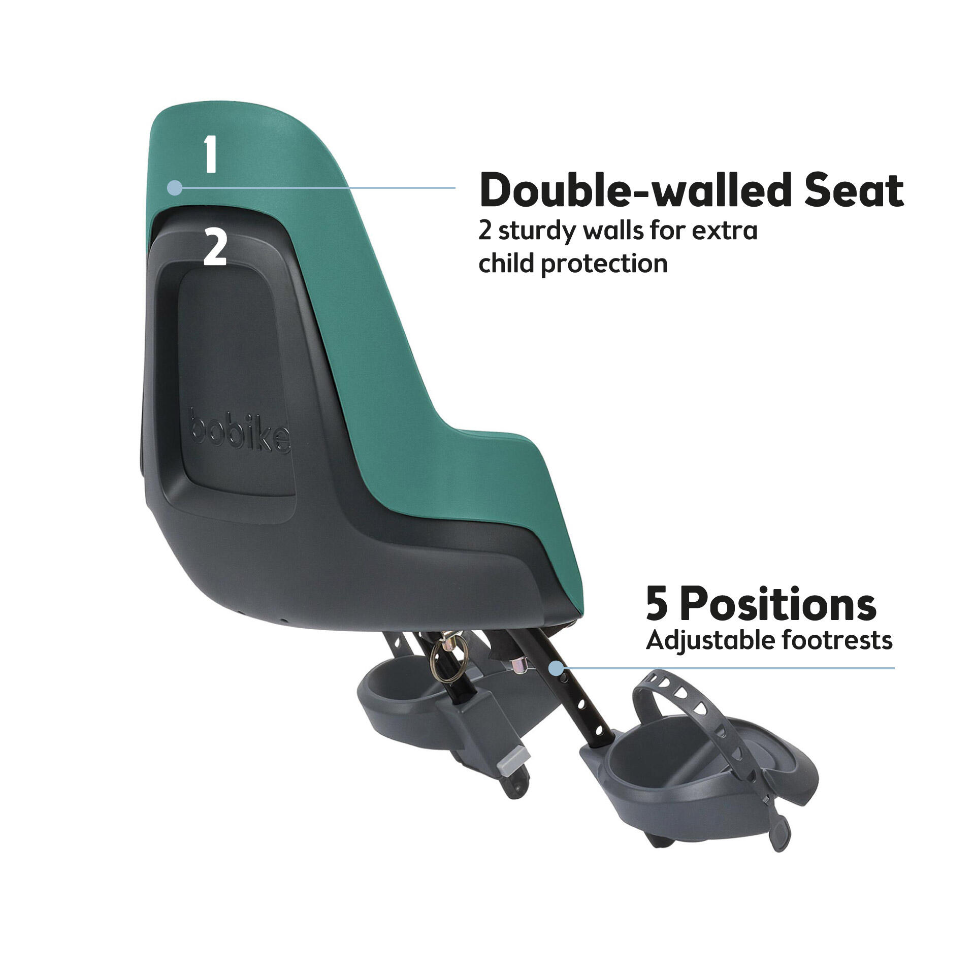 Silla Portabebé Bicicleta Delantera GO Menta Piperita 2/8