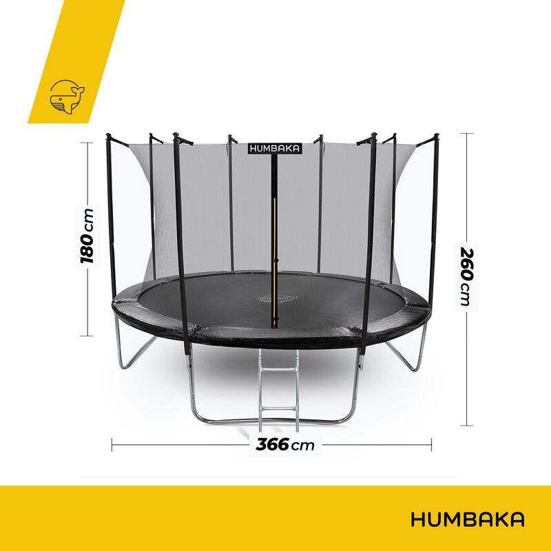 HUMBAKA Trampolín de jardín ecológico 366 cm