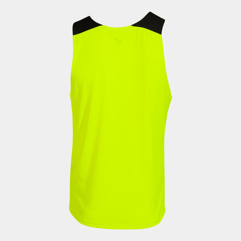 Camiseta Sin Mangas Running Hombre Joma Elite X Amarillo Flúor