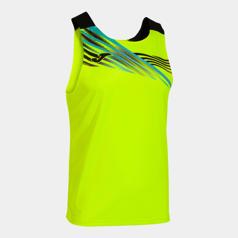 Camiseta Sin Mangas Running Hombre Joma Elite X Amarillo Flúor