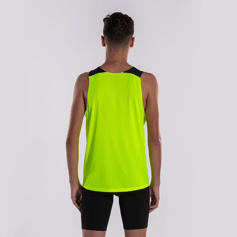 Camiseta Sin Mangas Running Hombre Joma Elite X Amarillo Flúor