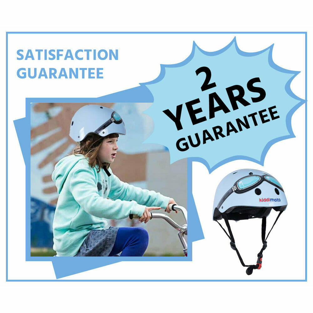 Blue Goggle Bicycle Helmet KIDDIMOTO Decathlon