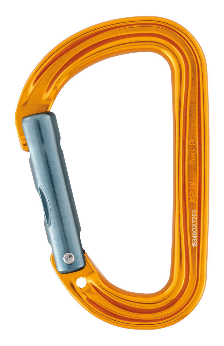 Mousqueton PETZL SmD Wall aluminium jaune 22 kN léger 41 g keylock 1/2