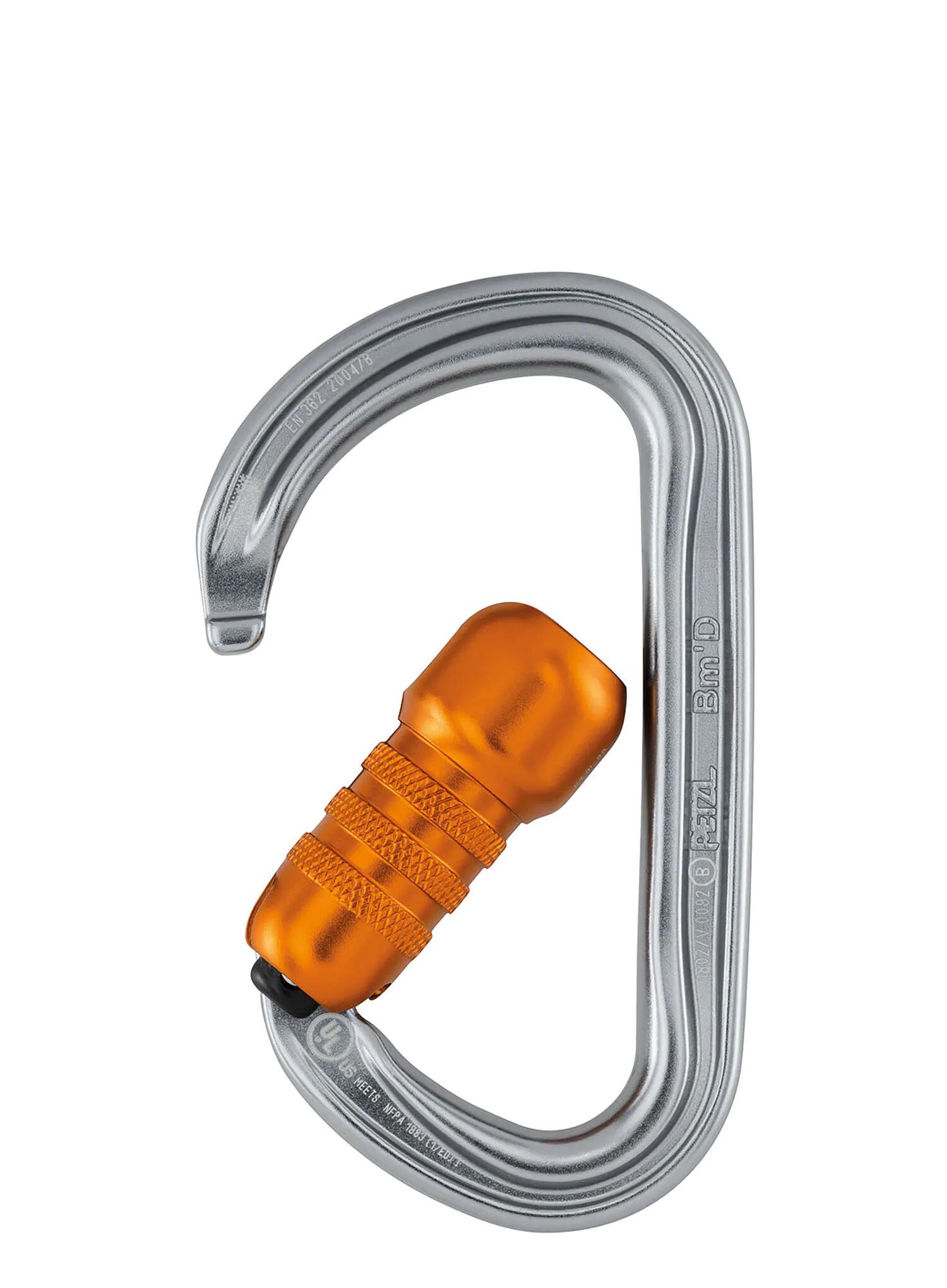 Mousqueton Petzl BM'D TRIACT-LOCK aluminium gris léger et résistant 2/4