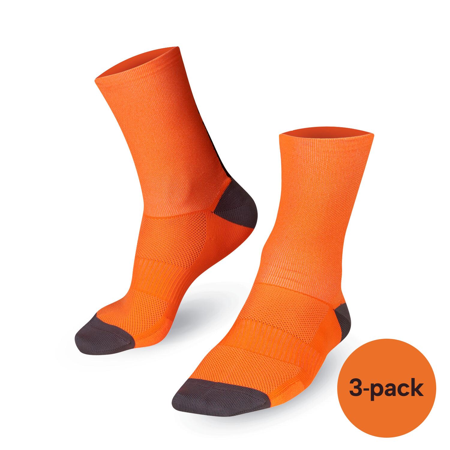 BIORACER Fietssokken (3 sets) - Oranje - Classic