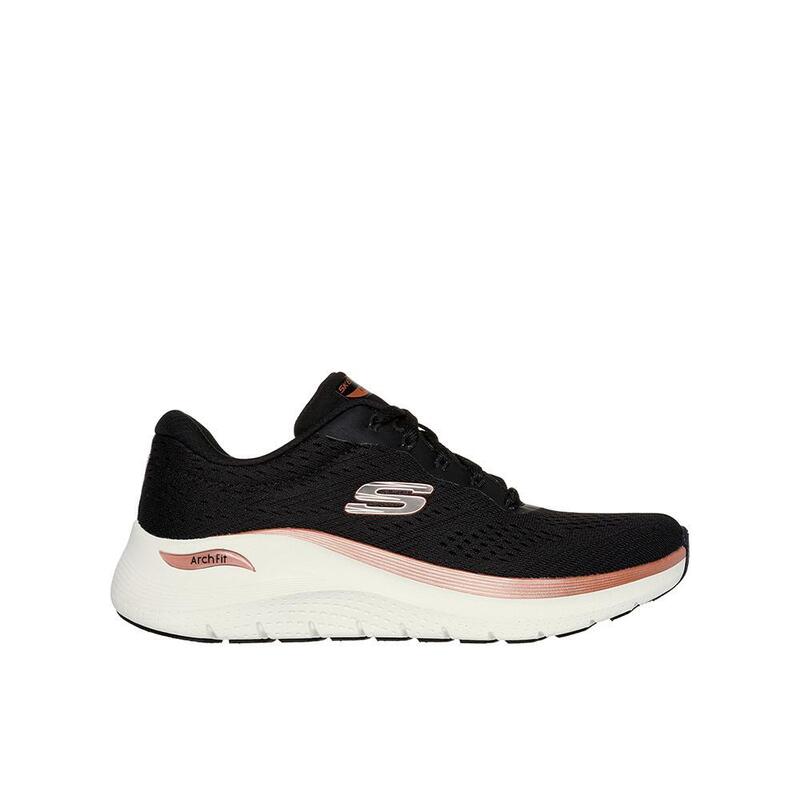 Zapatillas Deportivas Caminar Mujer Skechers 150067_BKRG Negras con Cordones