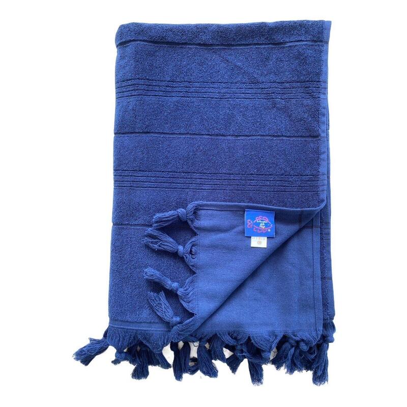 Serviette de Hammam bleu marine 90 x 160 cm 330 gm²