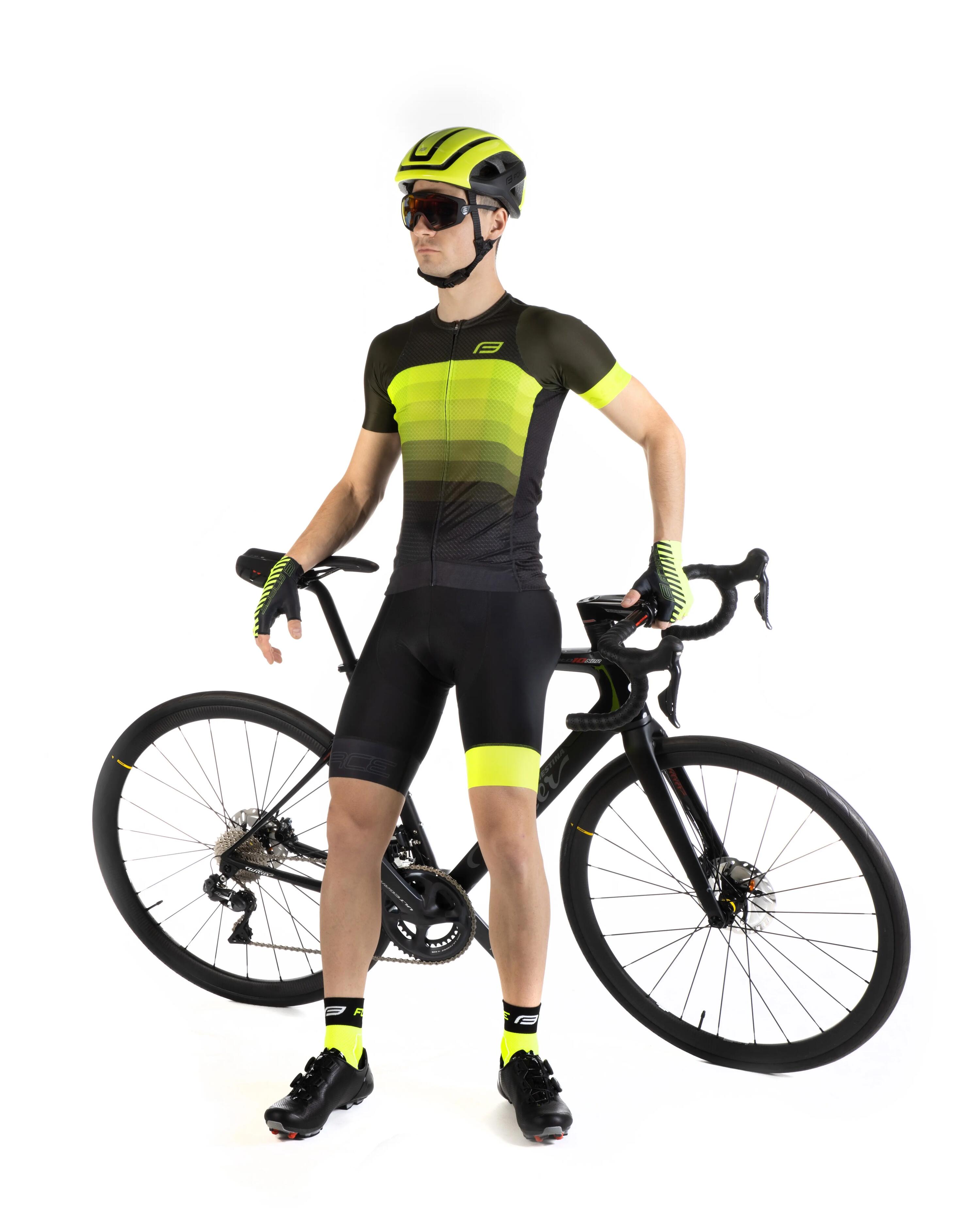 Tricou Force F Ascent Verde - Galben Fluo M 3/4