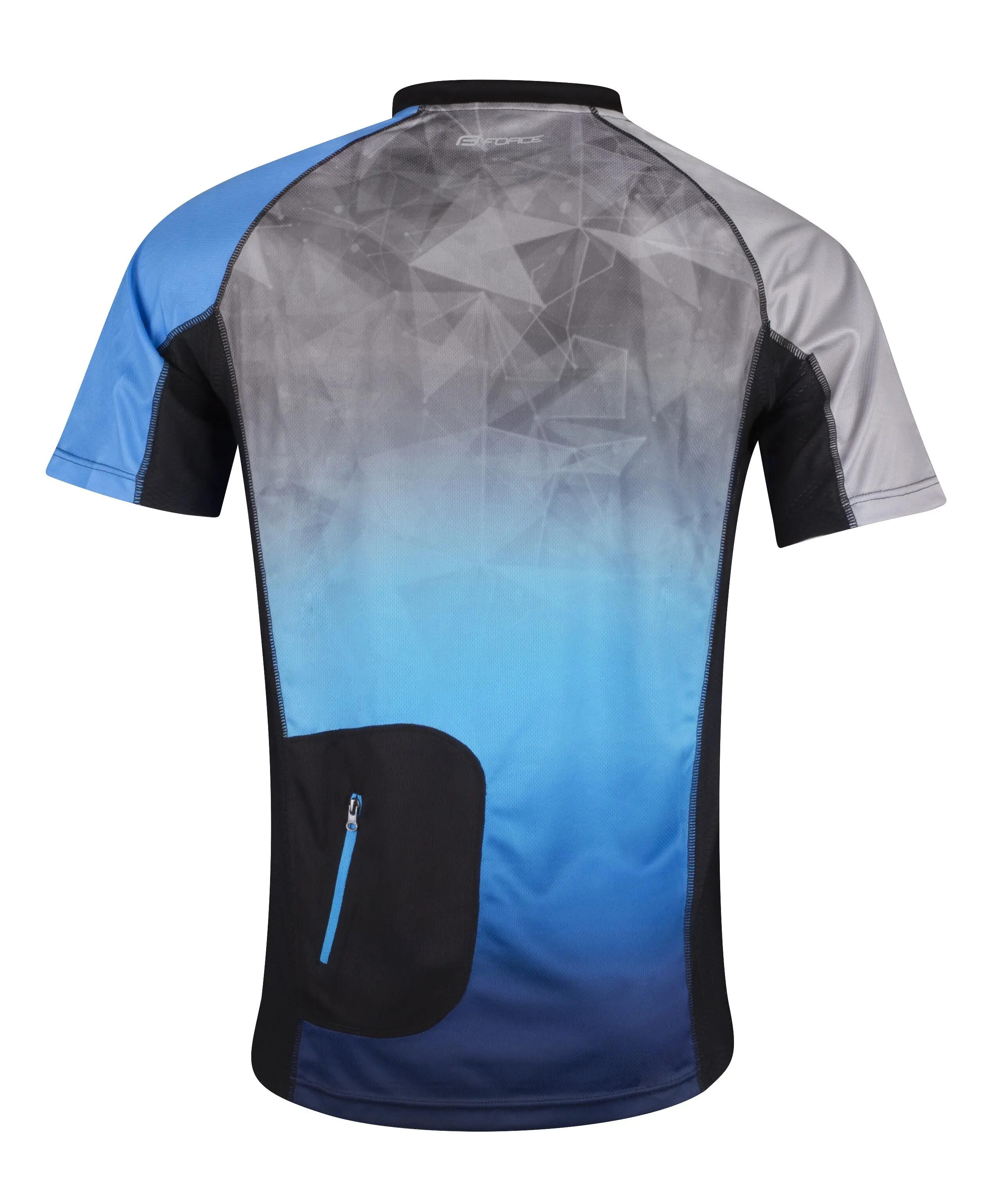 Tricou ciclism Force MTB Core, gri/albastru, 3XL 2/3