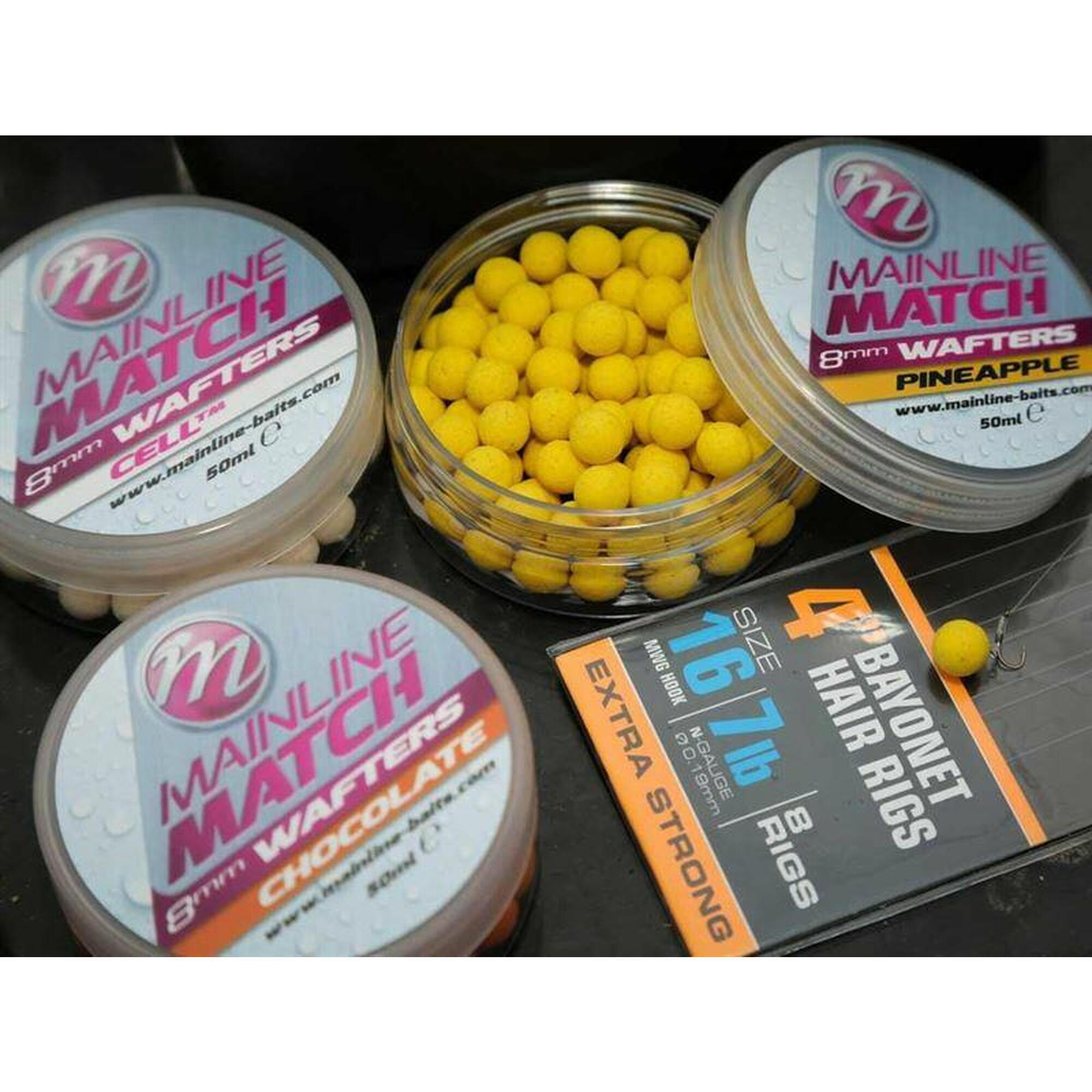 DUMBELL MAINLINE WAFTERS MATCH WHITE CELL 8MM