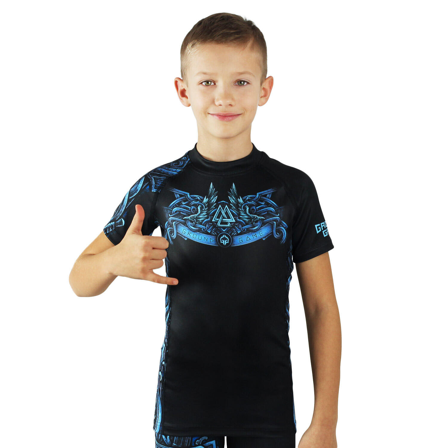 Rashguard dla dzieci Ground Game Viking z krótkim rękawem 2/4