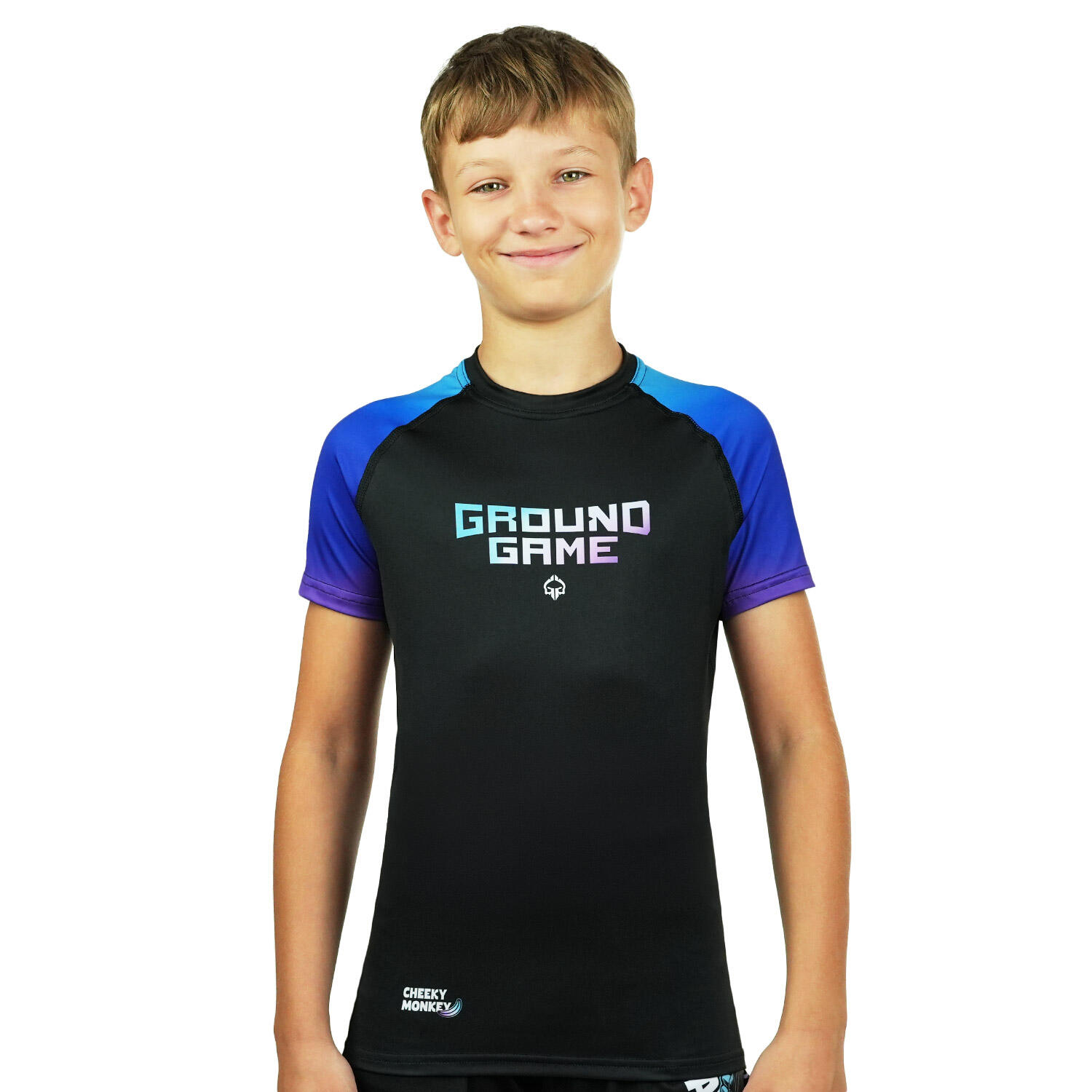 Rashguard dla dzieci Ground Game Cheeky Monkey z krótkim rękawem 2/6
