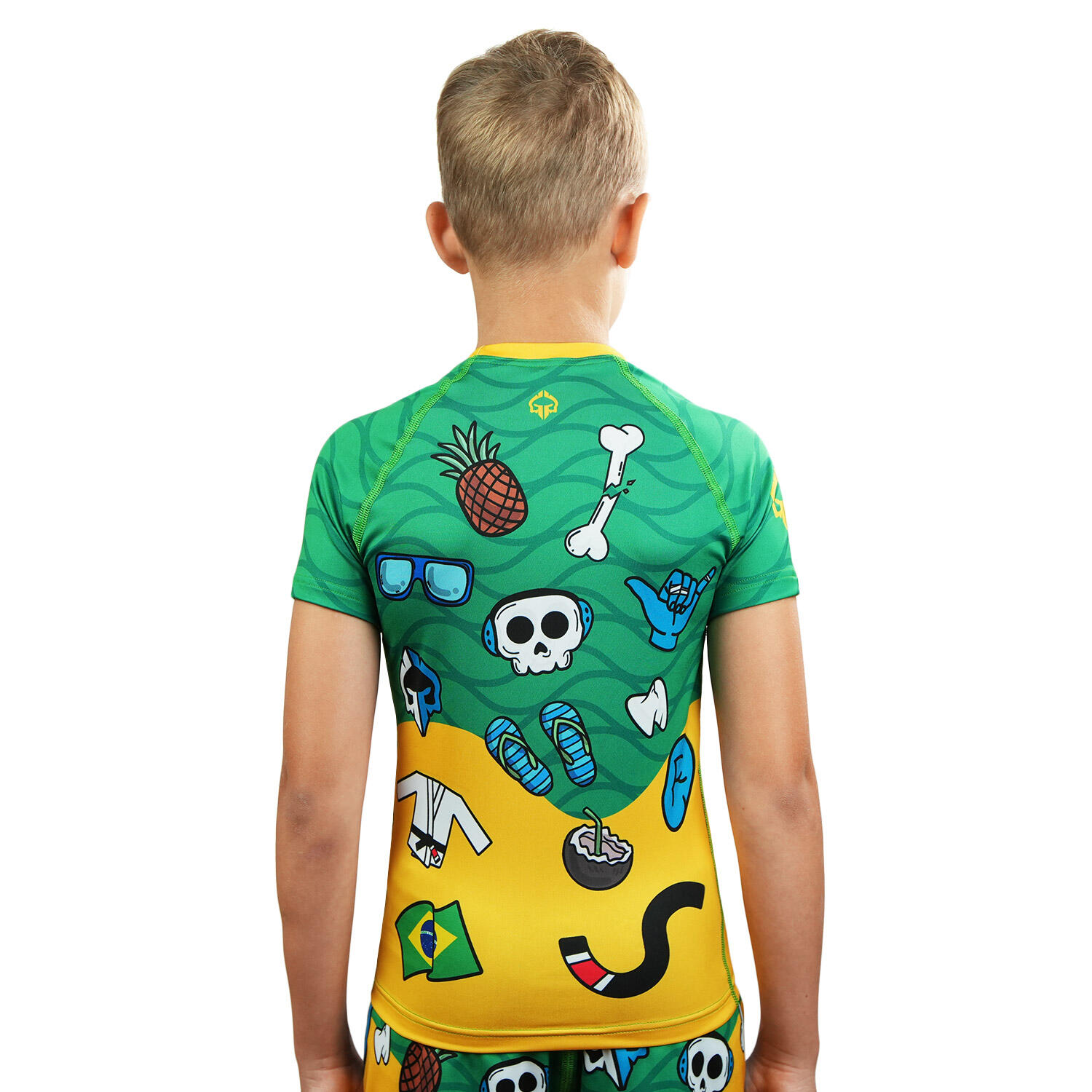 Rashguard dla dzieci Ground Game Copacabana z krótkim rękawem 2/4