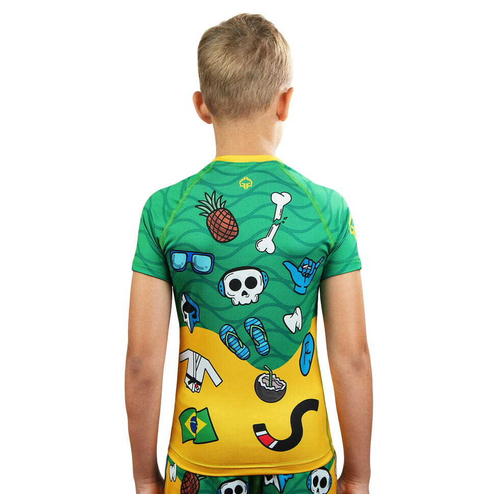Rashguard dla dzieci Ground Game Copacabana z krótkim rękawem