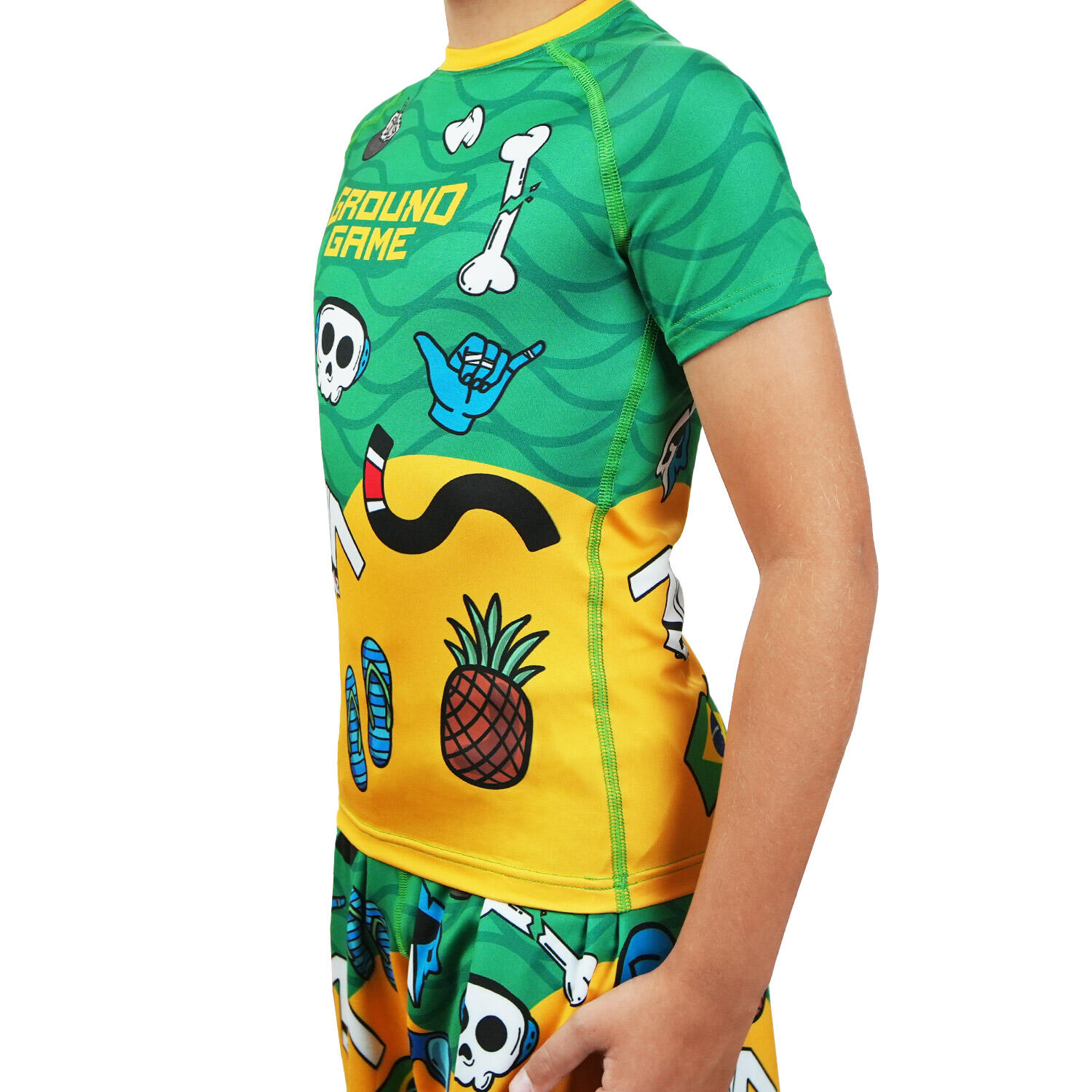 Rashguard dla dzieci Ground Game Copacabana z krótkim rękawem 4/4