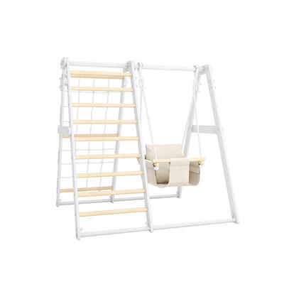 Klettergerüst KidsMaxx Indoor Holz, inkl. Schaukel und Sprossenleiter