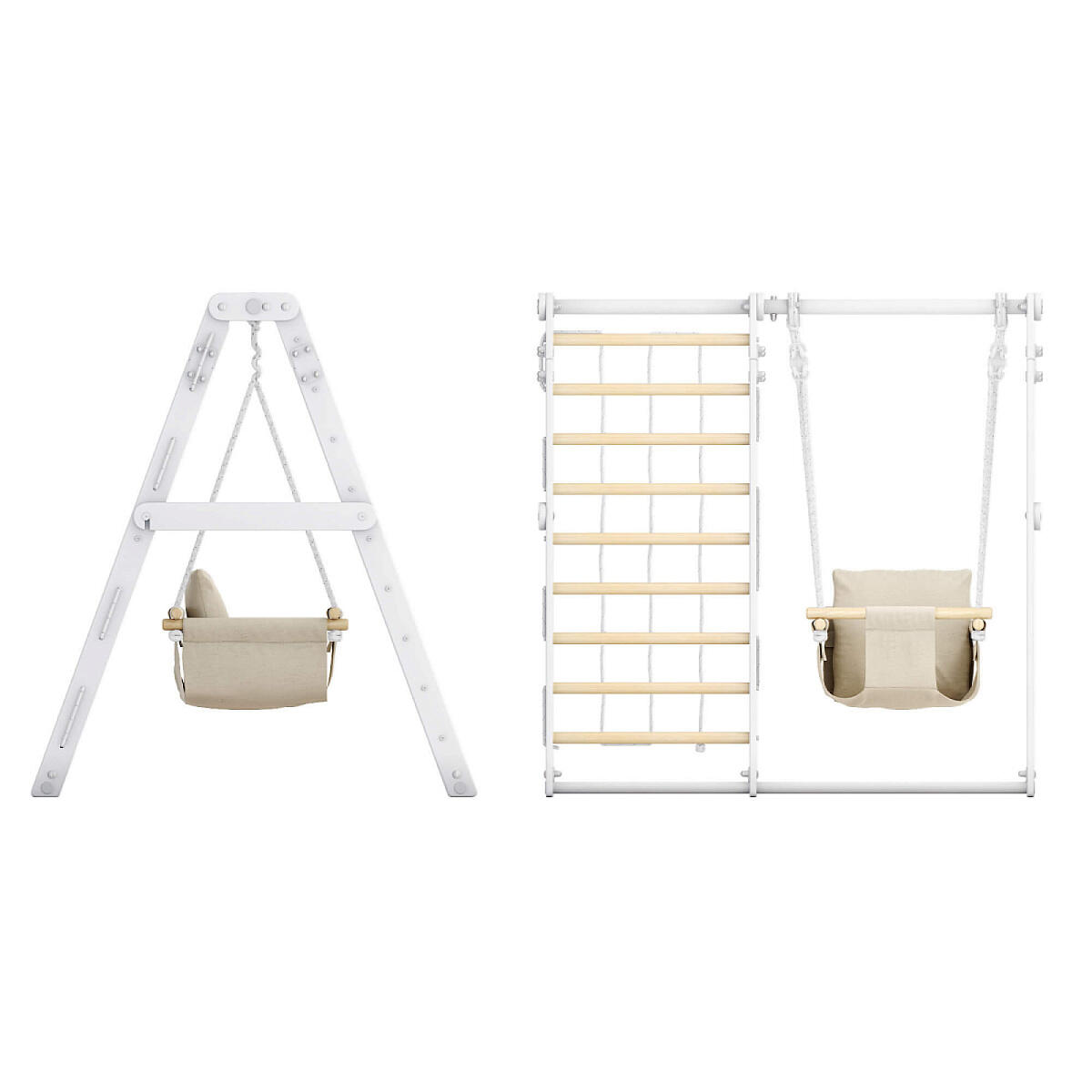 Klettergerüst KidsMaxx Indoor Holz, inkl. Schaukel und Sprossenleiter 2/7