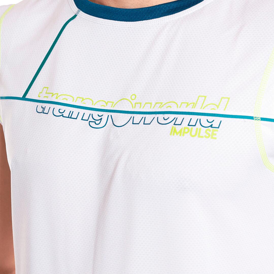 Camiseta sin mangas de Trail Running para Hombre Trangoworld Bandama Blanco/Azul 5/6