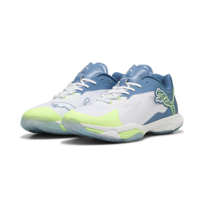 Vantage NITRO™ indoorschoenen PUMA White Blue Horizon Fizzy Apple Yellow