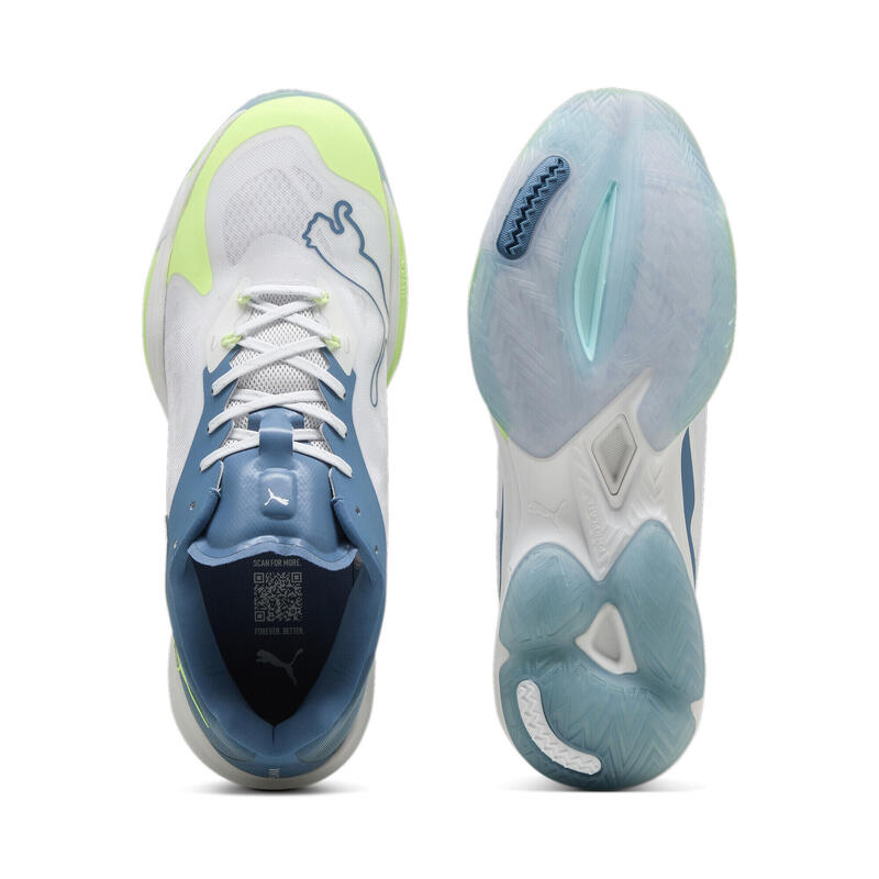 Vantage NITRO™ indoorschoenen PUMA White Blue Horizon Fizzy Apple Yellow