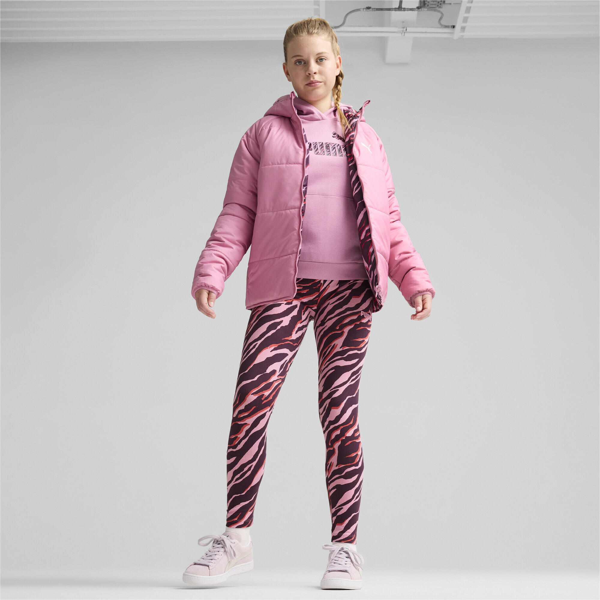 Oboustranná Puffer Jacket Youth PUMA Mauved Out Pink 6/7