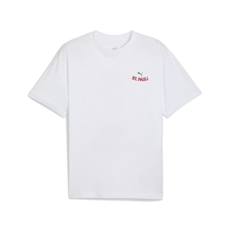 FC St. Pauli T-shirt met print voor heren PUMA White Espresso Brown