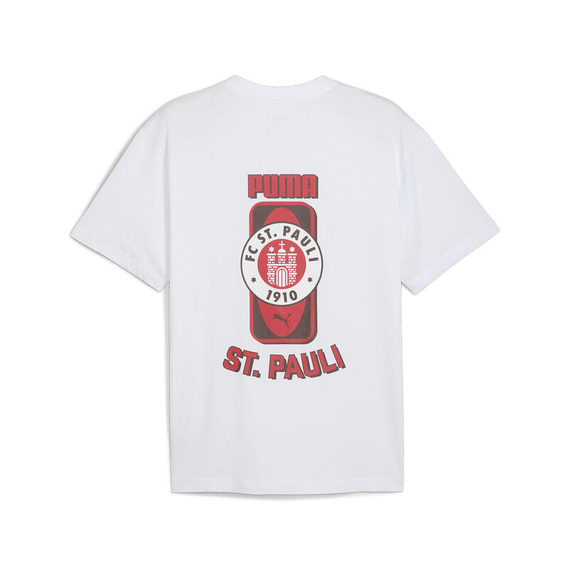 FC St. Pauli T-shirt met print voor heren PUMA White Espresso Brown