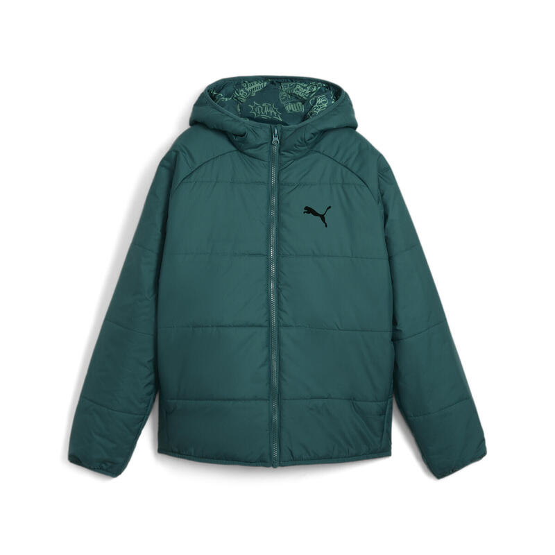 Giacca puffer reversibile per ragazzi PUMA Cold Green