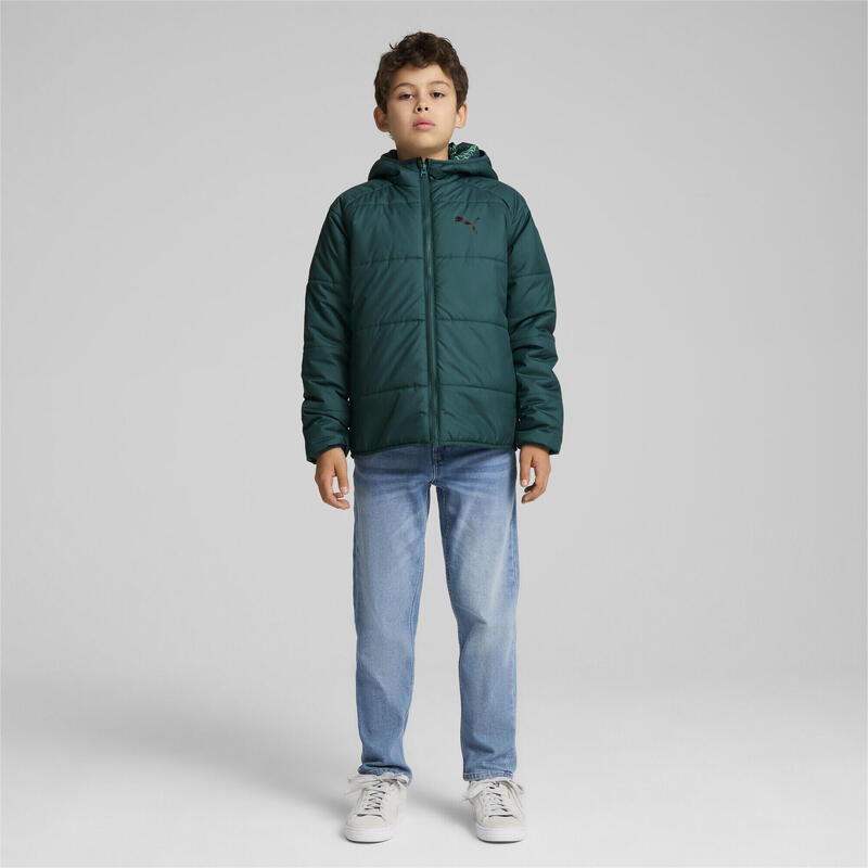 Giacca puffer reversibile per ragazzi PUMA Cold Green