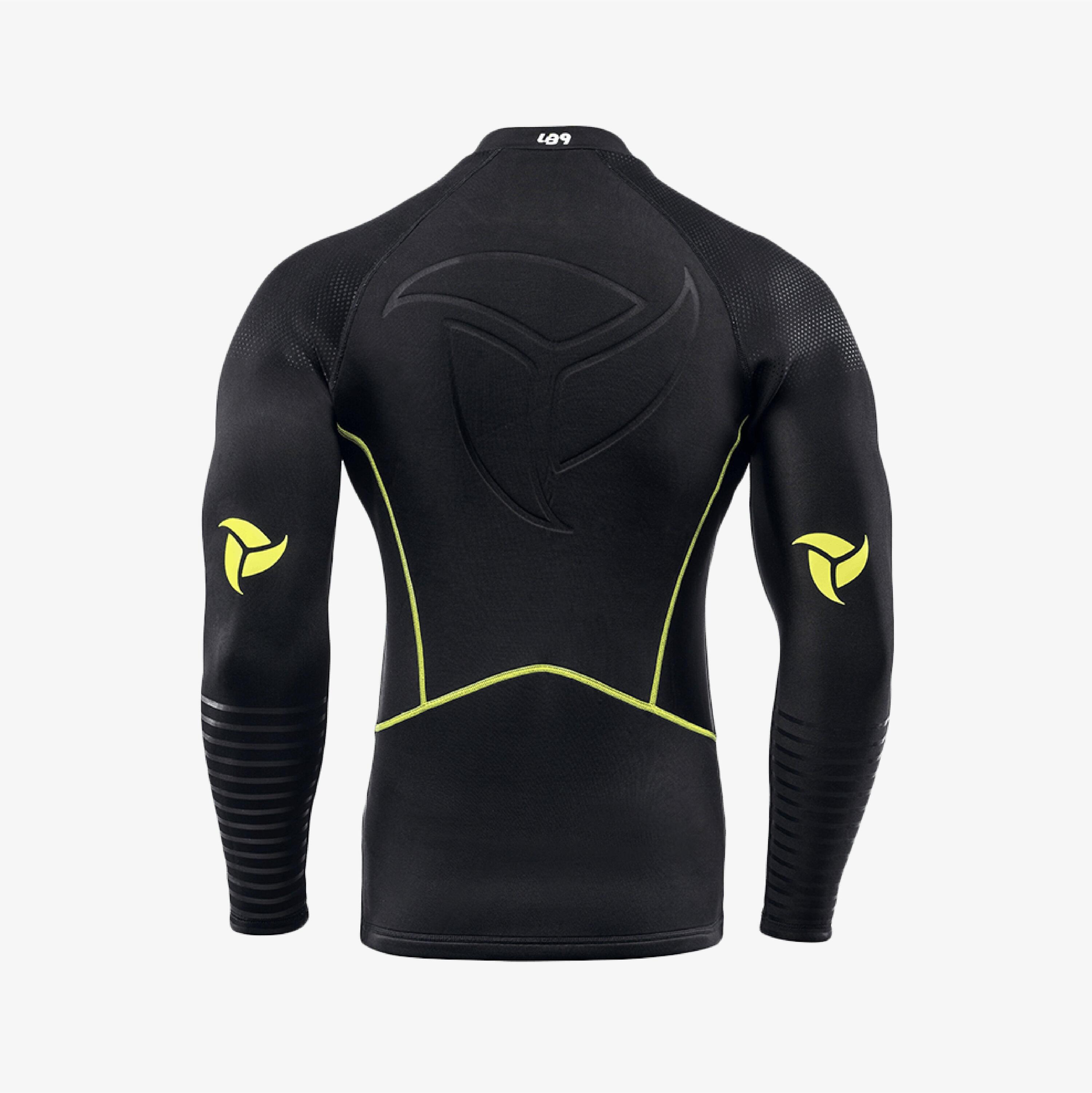 Top canoë kayak adulte en néoprène 2 mm renforcé caoutchouté - Noir/Jaune 4/5