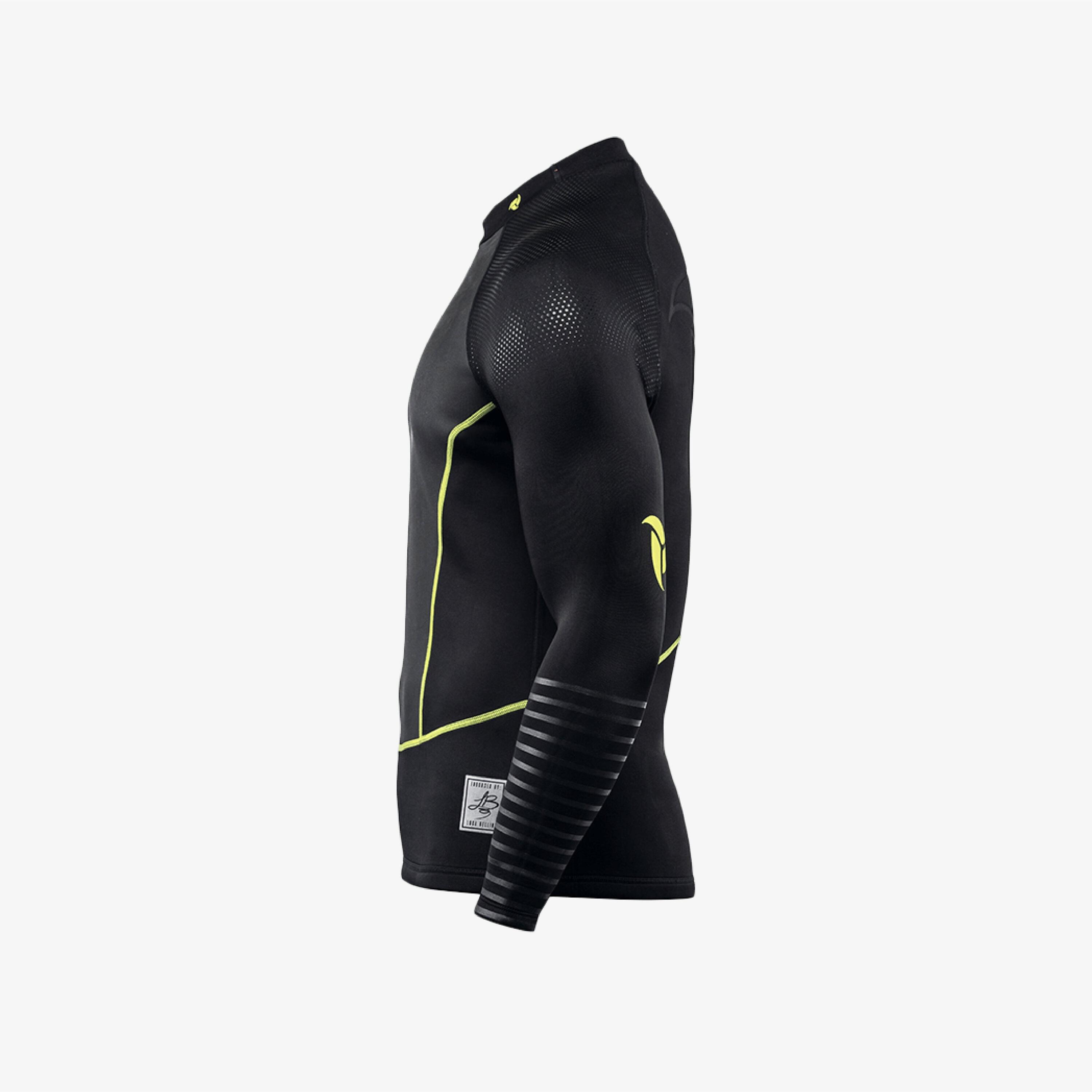 Top canoë kayak adulte en néoprène 2 mm renforcé caoutchouté - Noir/Jaune 3/5