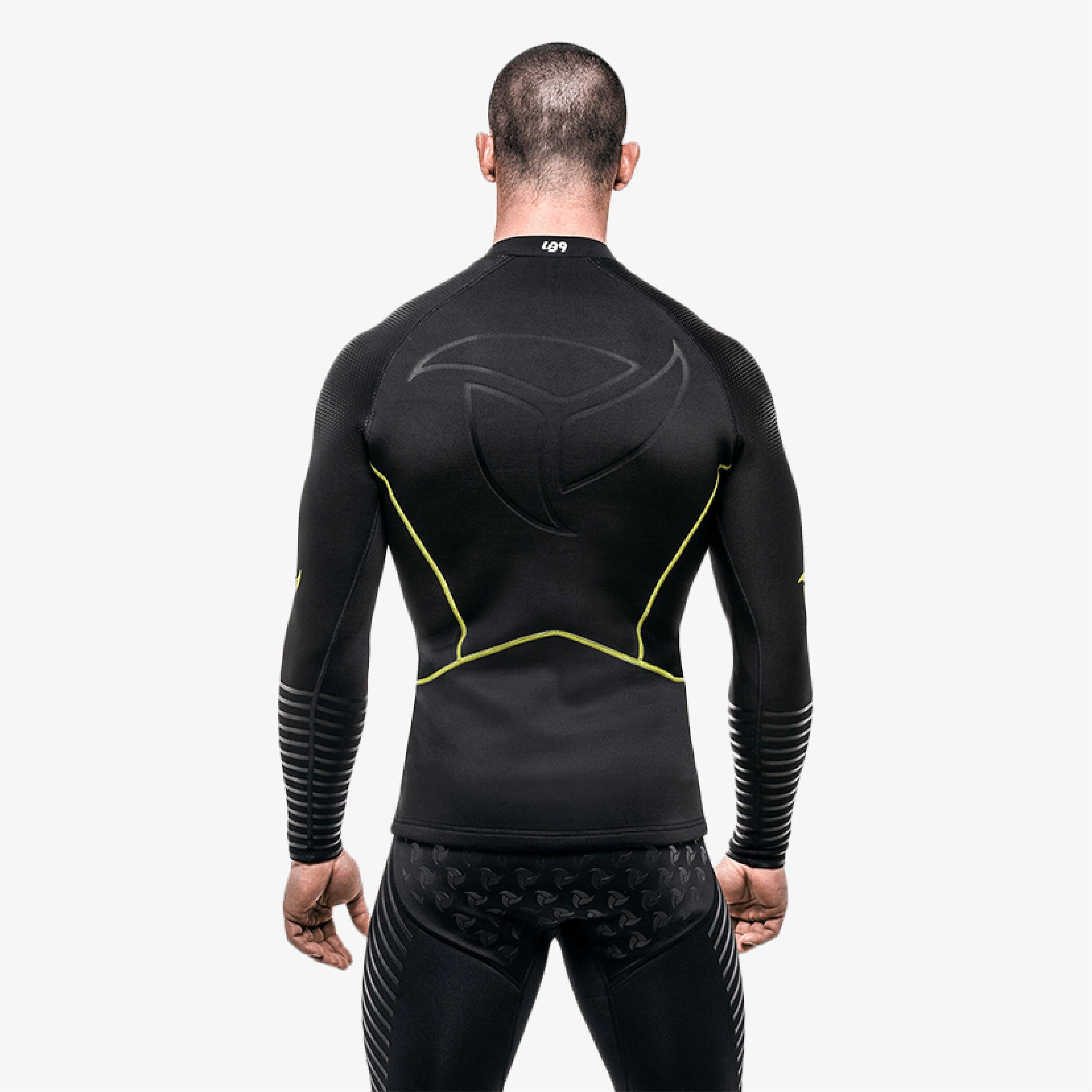 Top canoë kayak adulte en néoprène 2 mm renforcé caoutchouté - Noir/Jaune 5/5