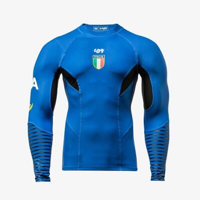 Camiseta Rashguard de Compresión anti-UV para piragüismo, kayak y SUP - Azul ITA